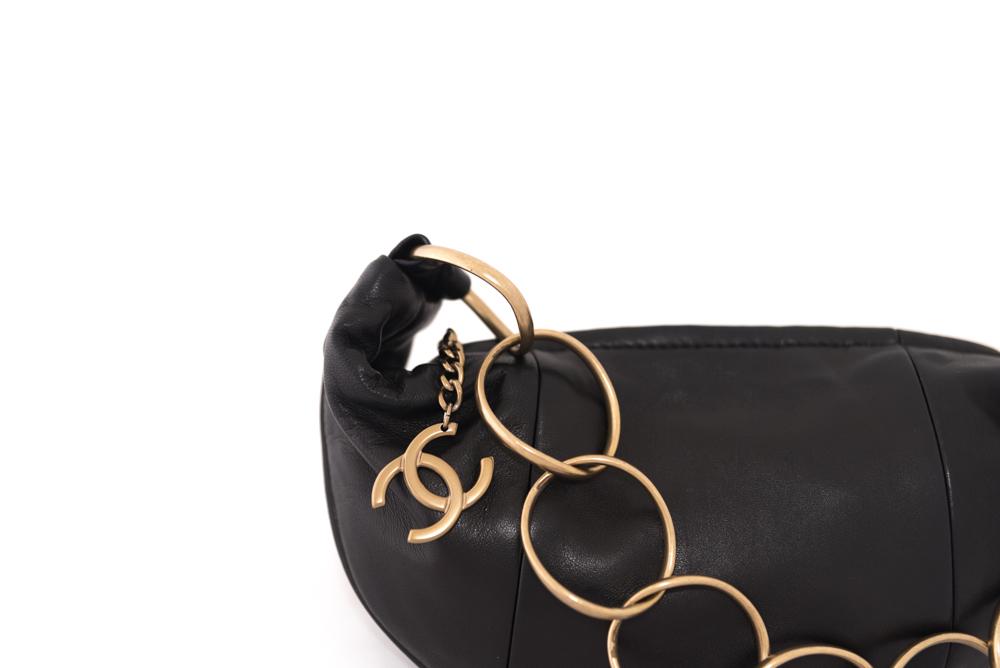 Chanel black hobo bag