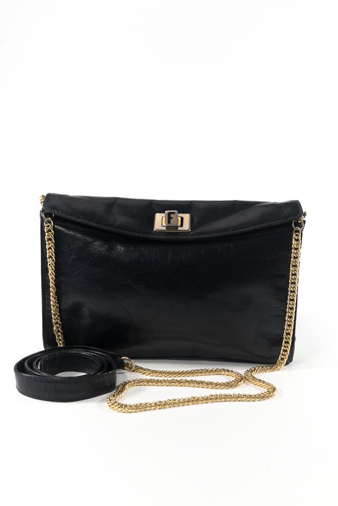 black purse with chain strap