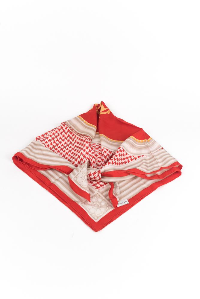 Dior Red silk scarf