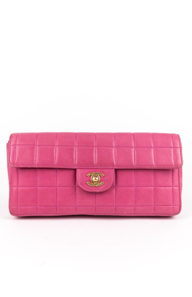 Chanel Pink East West Chocolate Bar Flap Bag