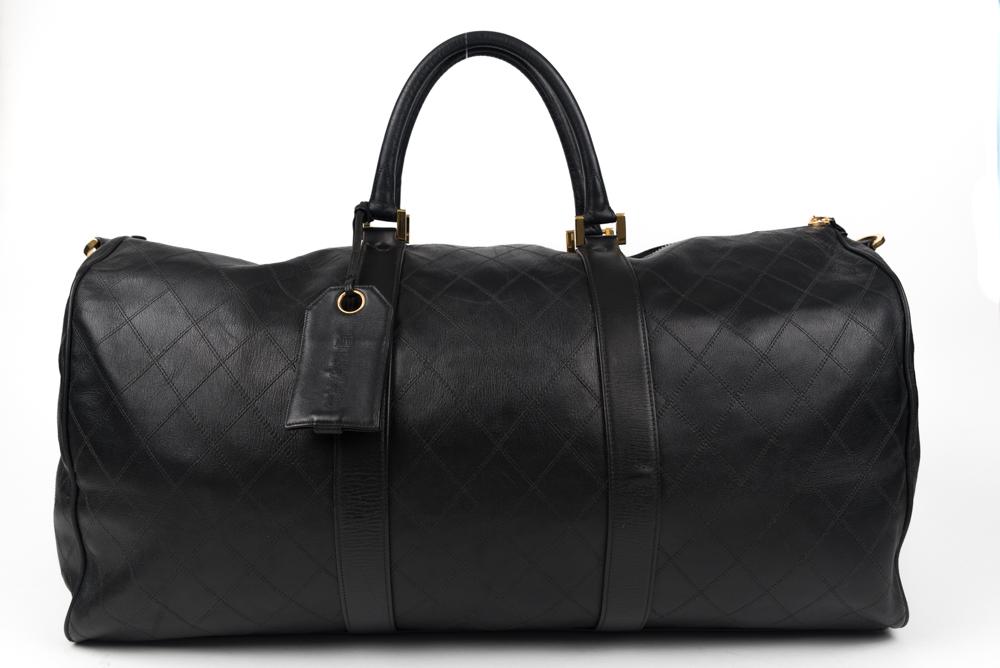 Chanel black boston 60 travel bag