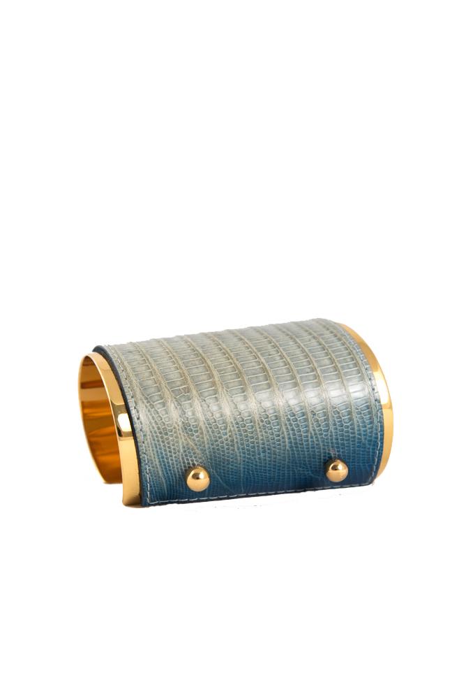 Yves Saint Laurent Snakeskin Cuff Bracelet