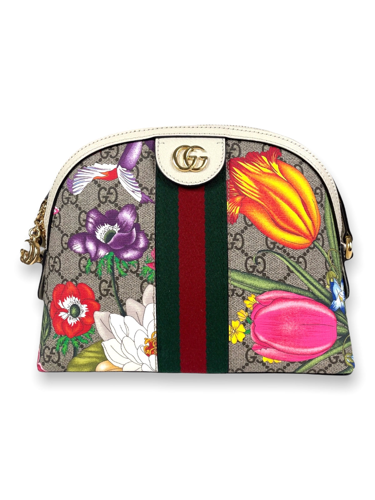 Gucci Ophidia Floral Pattern GG Logo Shoulder Bag Small Multicolor