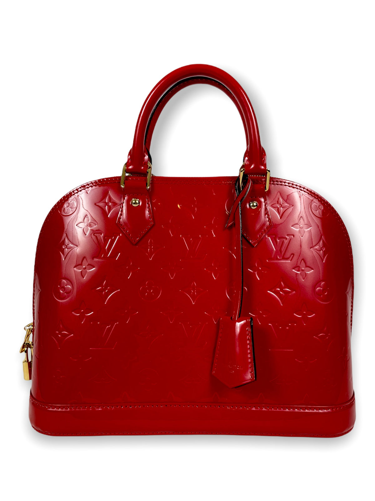 Louis Vuitton - Authenticated Alma Bb Handbag - Patent Leather Red Plain for Women, Very Good Condition