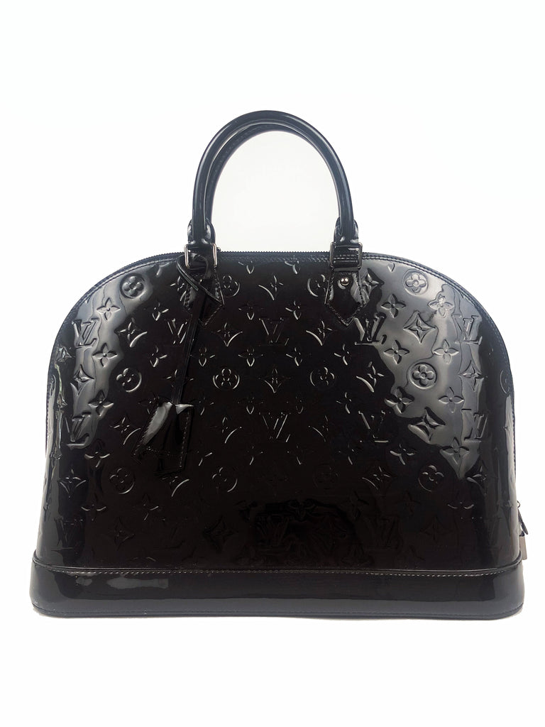 Louis Vuitton - black Alma patent leather